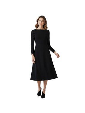 HOBBS Black Rebecca Knit Midi Dress NWT - Size 12